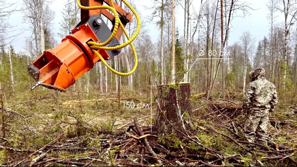 Измельчитель пней UM-Forest S850 на экскаваторе