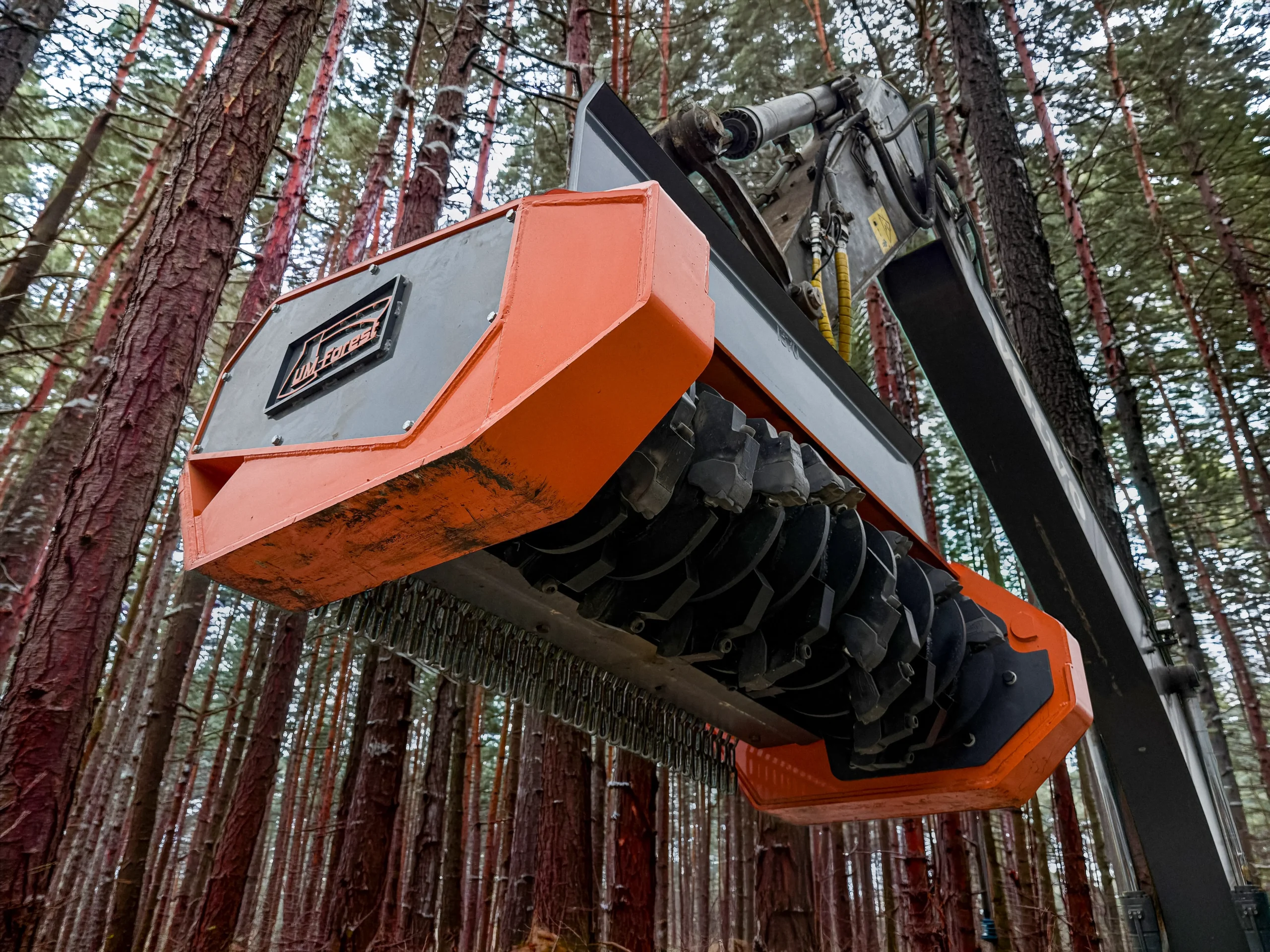 Мульчер для экскаватора UM-Forest, тяжёлая серия – ротор 505 мм, вид снизу слева